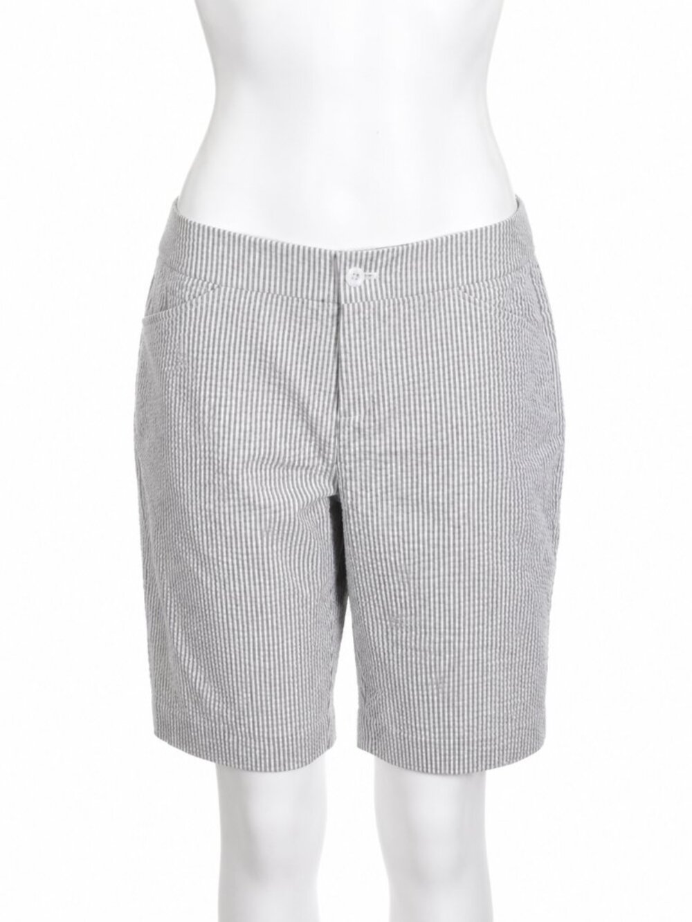Peace of Cloth Striped Seersucker Bermuda Shorts Size M